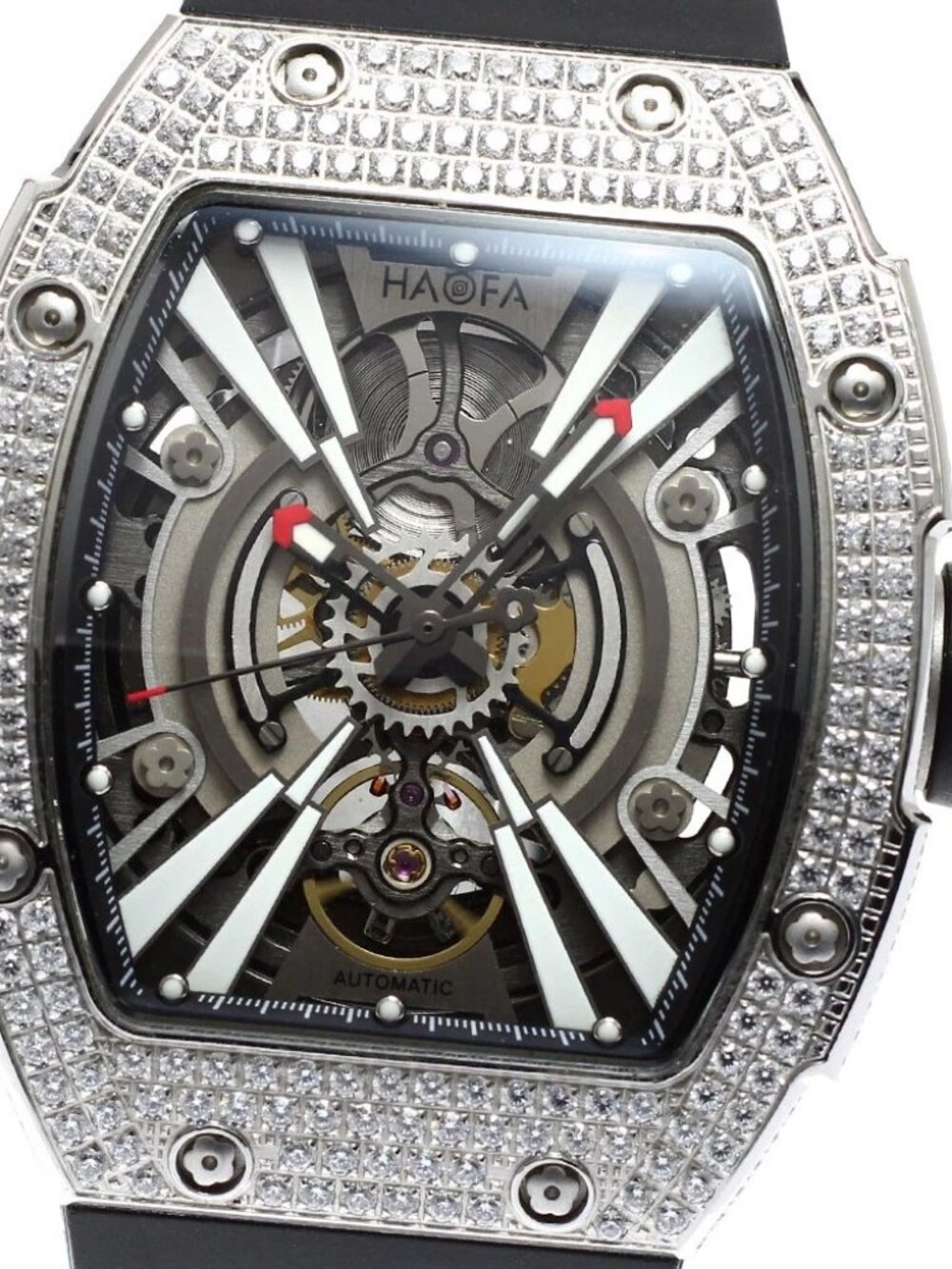 HAOFA mechanical 1907L Diamond Bezel skeleton Dial Automatic Men's Watch_918831